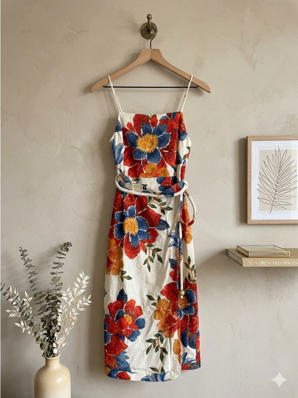 FARM Rio Women's Pineapple Flowers Linen Blend Midi Dress Tropical XS NWT